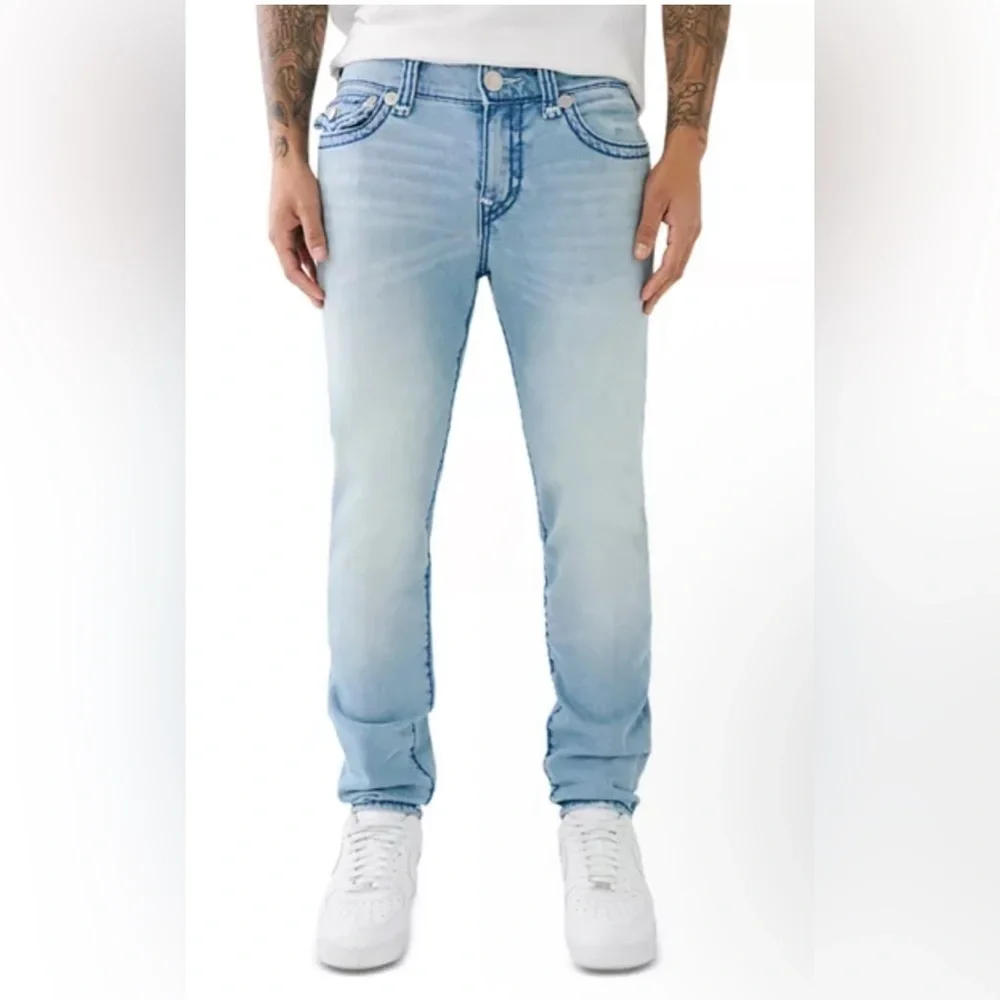 True Religion Men's Slim Jeans - Sky Blue